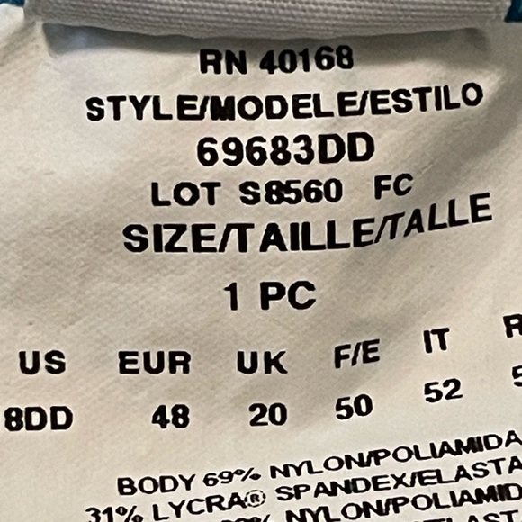 Miraclesuit Blue Twist Front One Piece Swimsuit Size 18DD - Picture 11 of 12